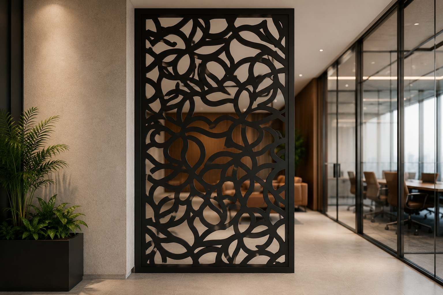 CNC wood divider partition screen